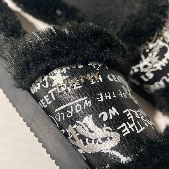DKNY Fur Slides with Graffiti Graphics - Picture 4 of 8
